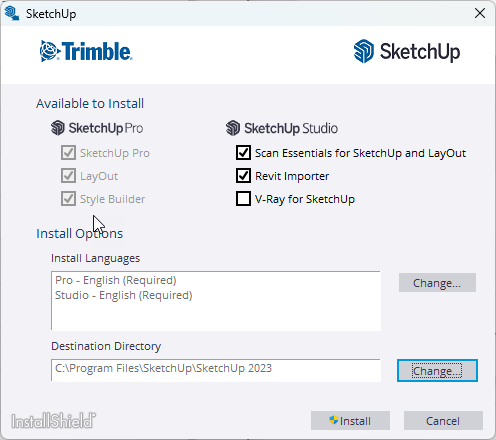 cai dat SketchUp 2023